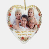Happy Mothers Day photo Heart Gift セラミックオーナメント (右)