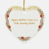 Happy Mothers Day photo Heart Gift セラミックオーナメント (裏面)