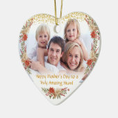 Happy Mothers Day photo Heart Gift セラミックオーナメント (左)
