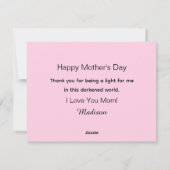 Happy Mother's Day Photo of Sunset and海・ピンク シーズンカード (裏面)