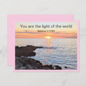 Happy Mother's Day Photo of Sunset and海・ピンク シーズンカード (正面/裏面)