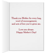 Happy Mother's Day Pinkフローラ5 x 7カード (内側 (右))