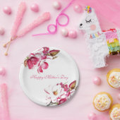 Happy Mother's Day Pinkフローラ ペーパープレート (パーティー)