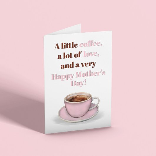 Happy Mother's Day Pink Coffee Greeting  カード