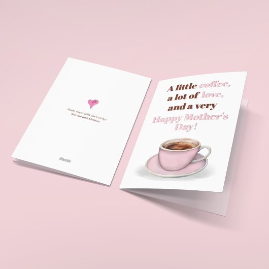 Happy Mother's Day Pink Coffee Greeting  カード