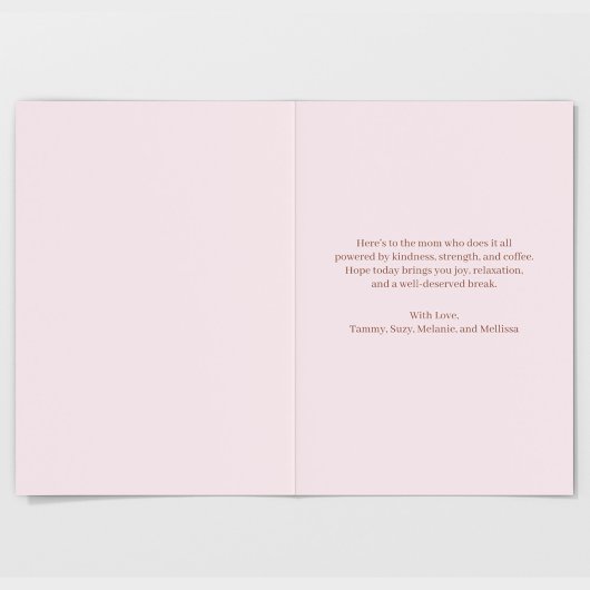 Happy Mother's Day Pink Coffee Greeting  カード