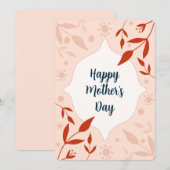 Happy Mother's day Pink flower card 招待状 (正面/裏面)