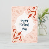 Happy Mother's day Pink flower card 招待状 (スタンド正面)