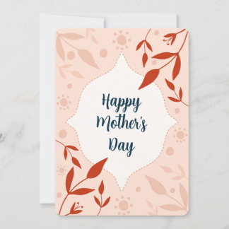 Happy Mother's day Pink flower card 招待状