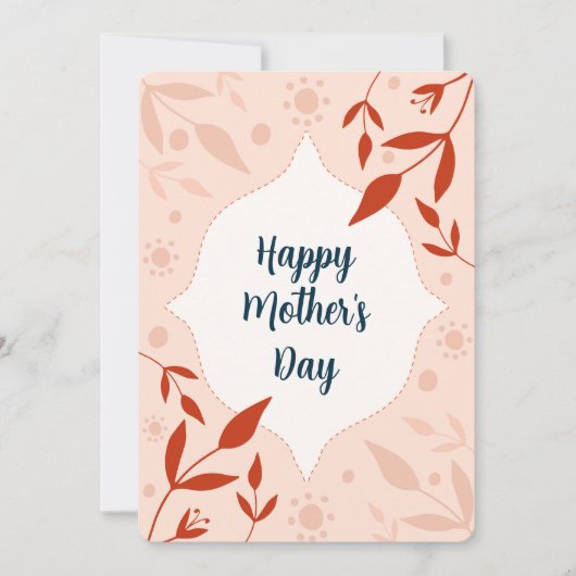 Happy Mother's day Pink flower card 招待状 (正面)