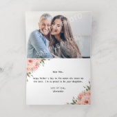 Happy Mother's Day Pink flowers写真金ゴールド 箔シーズンカード (内側レイダウン)