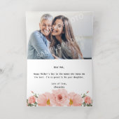 Happy Mother's Day Pink flowers写真金ゴールド 箔シーズンカード (内側レイダウン)