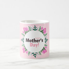 Happy Mother's Day  Pink Tulips  コーヒーマグカップ