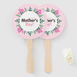 Happy Mother's Day  Pink Tulips ハンドファン