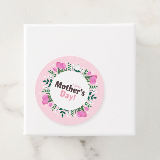 Happy Mother's Day Pink Tulips フェイバータグ (インサイチュ)