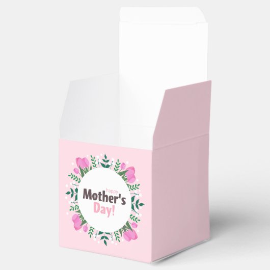 Happy Mother's Day  Pink Tulips フェイバーボックス (オープン)