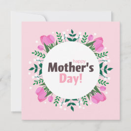 Happy Mother's Day Pink Tulips Flat シーズンカード