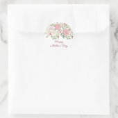 Happy Mother's Day Pink Watercolor Floral ラウンドシール (バッグ)