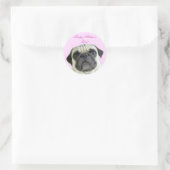Happy Mother's Day pugスタンプ ラウンドシール (バッグ)