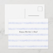 Happy Mother's Day Quote Blue Stripes Card ポストカード (正面/裏面)