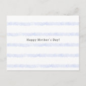 Happy Mother's Day Quote Blue Stripes Card ポストカード (正面)