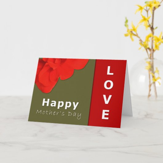 Happy Mother's Day Red Geranium Flower カード (黄色い花)