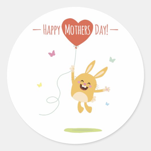 Happy Mothers Day Round Sticker ラウンドシール (正面)