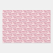 Happy Mother's Day Script 淡い色の Pink Name of Giver ラッピングペーパーシート (正面3)