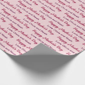 Happy Mother's Day Script 淡い色の Pink Name of Giver ラッピングペーパー (角)