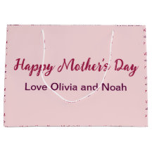 Happy Mother's Day Script 淡い色の Pink Name of Giver