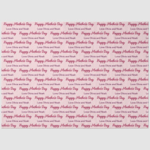 Happy Mother's Day Script 淡い色の Pink Name of Giver 薄葉紙