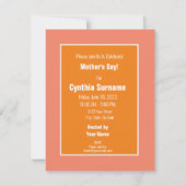 HAPPY MOTHERS DAY SUNFLOWER MOM FLOWER 招待状 (裏面)