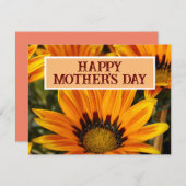 HAPPY MOTHERS DAY SUNFLOWER MOM FLOWER 招待状 (正面/裏面)