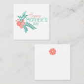 Happy Mother's day text in floral frame エンクロージャーカード (正面/裏面)