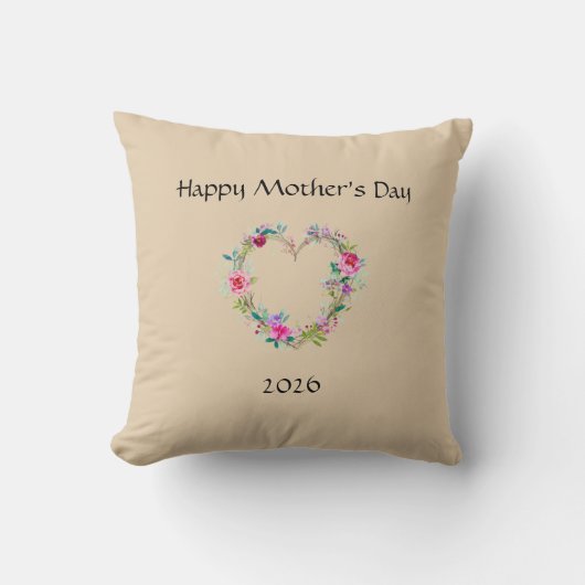 Happy Mother's day Throw Pillow クッション (正面)