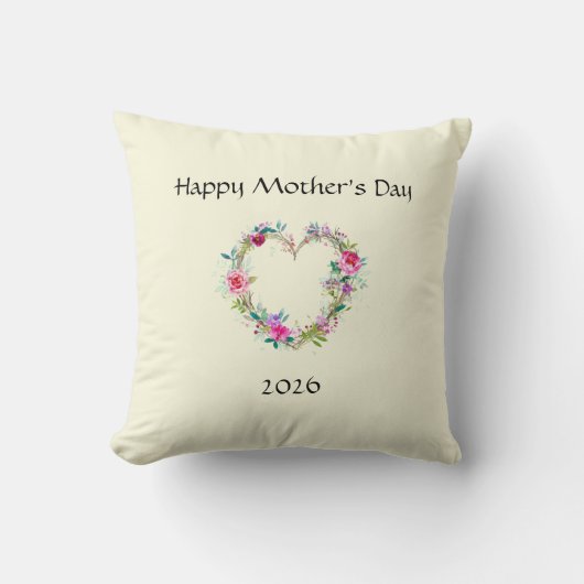Happy Mother's day Throw Pillow クッション (正面)
