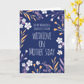 Happy Mothers Day To Daughter In Law Blue White カード (黄色い花)