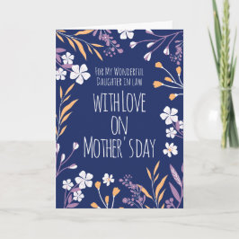 Happy Mothers Day To Daughter In Law Blue White カード