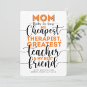 Happy Mother's Day to my best friend サンキューカード (スタンド正面)