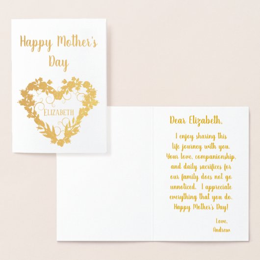 Happy Mothers Day to my wife 箔カード (ディスプレー)