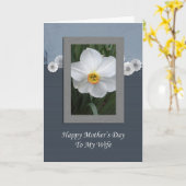 Happy Mother's Day to My Wife - White Flower カード (黄色い花)
