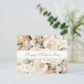 Happy Mother's Day Vanilla cream Floral script ポストカード (スタンド正面)