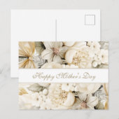 Happy Mother's Day Vanilla cream Floral script ポストカード (正面/裏面)