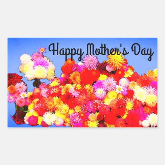 Happy Mother's Day Various Dahlias #2-3シール 長方形シール (正面)