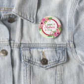 Happy mother's day vintage flower bouquet frame 缶バッジ (インサイチュ)