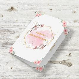 Happy Mother's Day Waterカラー金ゴールドモダン写真 箔シーズンカード