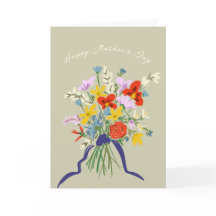 Happy Mother's Day Watercolor Floral Bouquet