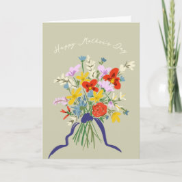 Happy Mother's Day Watercolor Floral Bouquet カード