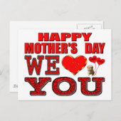 Happy Mother's Day We Love You ポストカード (正面/裏面)