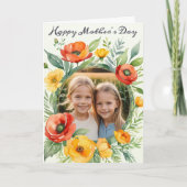 Happy Mother's Day Wildflower素朴の写真カスタムPhoto シーズンカード (正面)